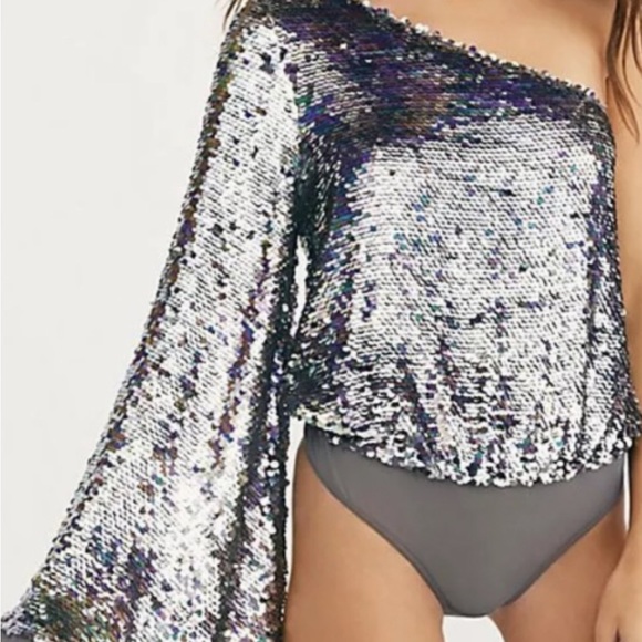 NEW YEARS FIT🪩Free People one night body suit size L - Picture 2 of 11